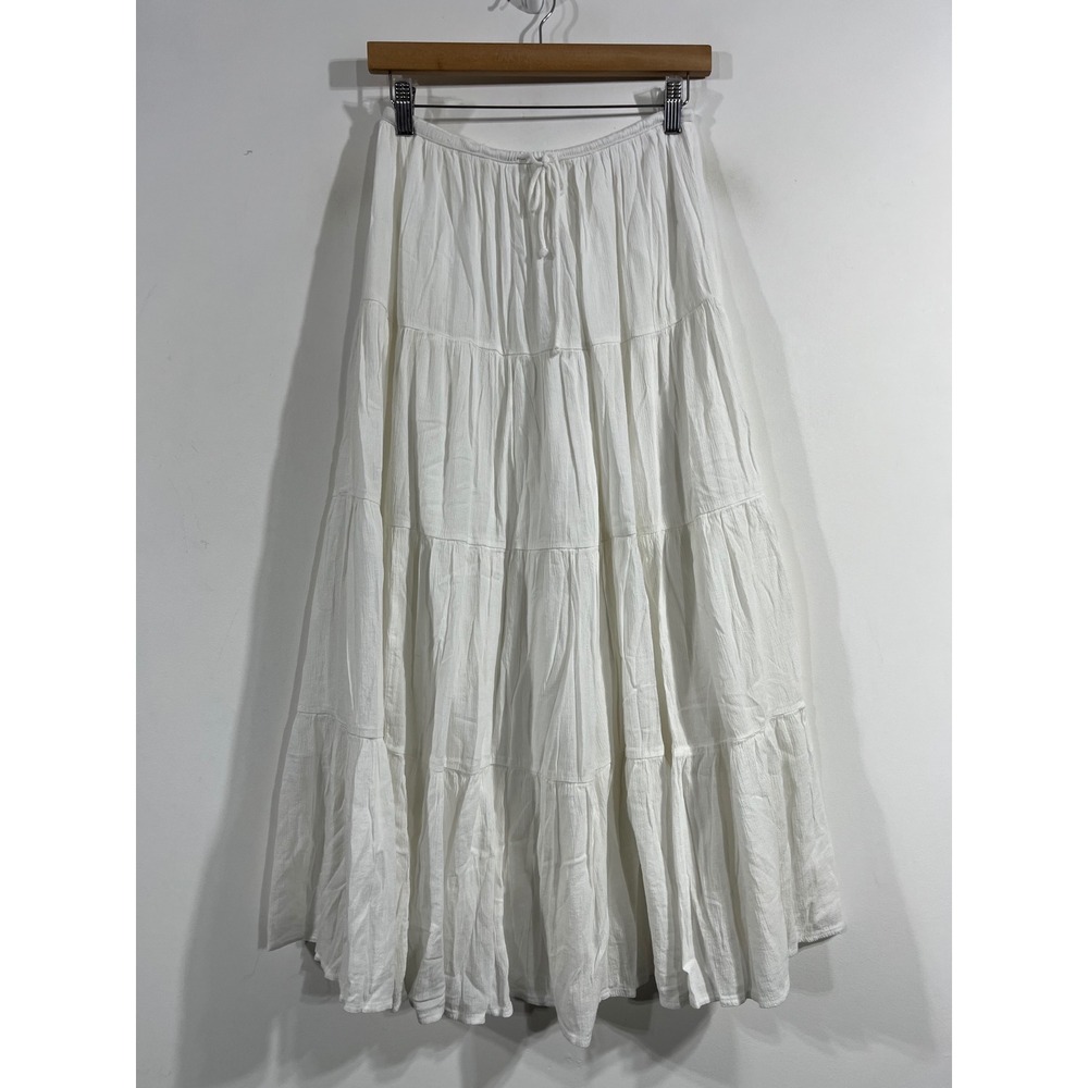Aerie Cottagecore Boho Renfair Tiered Maxi Skirt Gauze Cotton Medium Flowy Chic